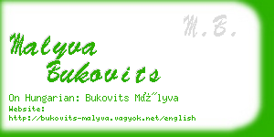 malyva bukovits business card